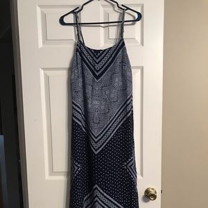 Navy and White Maxi Dress